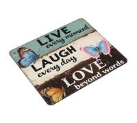 Alfombrilla De Ratón Vive, Ríe, Ama, Mariposa Alfombrilla De Ratón Rectangular Duraderos Resistente A La Abrasión Mouse Pad, para Hogar, Oficina, Ordenador, 25x30cm