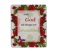 Alfombrilla De Ratón with God All Things Are Possible Religious Butterfly Mousepad Multifuncional Alfombra Raton Protector Mouse Pad para Oficina Trabajo Pc 25X30CM