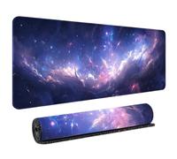 Alfombrilla de Ratón XL 700x300mm Diseño de Universo Cielo Estrellado Galaxia Mouse Pad Gaming Antideslizante con Superficie de Tela Suave para Ratón Óptico y Láser Gamer Setup
