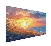 Alfombrilla de Ratón XXL 700 x 400 mm Alfombrilla Ratón Grande, Mouse Pad Gaming Atardecer De Caña, Protector Escritorio, Mejora la Precisión y la Velocidad, Almohadilla Escritorio, Regalos E-776