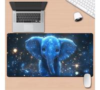 Alfombrilla de Ratón XXL 700x400x3mm, Alfombrilla de Escritorio Grande Lindos Elefantes, Mouse Pad Gaming Antideslizante con Bordes Cosidos para Teclado, PC y Oficina