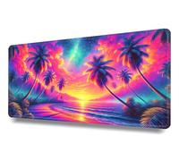 Alfombrilla de ratón XXL 700x400x3mm -con Bordes cosidos -Accesorios de Oficina -para Precisión y Velocidad en Juegos -Antideslizante -Superficie Especial -Mouse Pad Gaming -Palmeras bajo Estrellas
