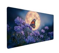 Alfombrilla de Ratón XXL 800 x 300 mm Alfombrilla Ratón Grande, Mouse Pad Gaming Mariposa Lunar, Protector Escritorio, Antideslizante, Mejora la Precisión y la Velocidad, Almohadilla Escritorio E1265