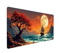 Alfombrilla de Ratón XXL 800 x 400 mm Alfombrilla Ratón Grande, Mouse Pad Gaming Paisaje De Vela, Protector Escritorio, Antideslizante, Mejora la Precisión y la Velocidad, Almohadilla Escritorio E388