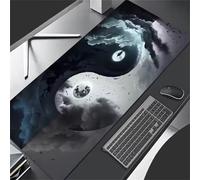 Alfombrilla de Ratón XXL 800x300x2mm alfombrilla ratón Grande Nubes Blancas y Negras Mouse Pad Gaming con Bordes Cosidos Alfombrilla Escritorio Antideslizante Grande Mejora la precisión y la Velocidad