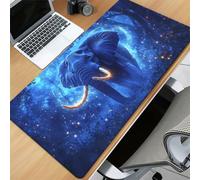 Alfombrilla de Ratón XXL 800x400x2mm, Alfombrilla de Escritorio Grande Animales Elefantes, Mouse Pad Gaming Antideslizante con Bordes Cosidos para Teclado, PC y Oficina