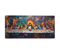 Alfombrilla de Ratón XXL 900 x 300 mm La última cena Alfombrilla Ratón Grande Religión Alfombrilla de Ratón de Juego de Alta Precisión,Impermeable,Fondo de Goma Antideslizante Regalos Mujeres M420