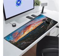Alfombrilla de Ratón XXL, Alfombrilla Ratón Grande 900x300x3 mm, Mouse Pad Gaming, Antideslizante Tapete Protector Escritorio Lavable, Mejora la precisión y la Velocidad (Crepúsculo Cañón)