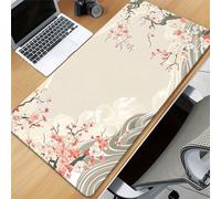 Alfombrilla de Ratón XXL Gaming 1000x500x3 mm, Ondas Flores Rosas Mouse Pad Grande con Base de Goma Antideslizante, Alfombrilla Escritorio para PC, Ordenador y Gamers