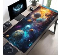 Alfombrilla de Ratón XXL Gaming 700x300x3 mm, Planetas Universo Mouse Pad Grande con Base de Goma Antideslizante, Alfombrilla Escritorio para PC, Ordenador y Gamers