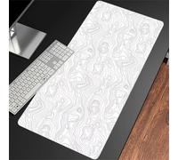Alfombrilla de Ratón XXL Gaming Curva Blanca 1000x500mm - Alfombrillas de Ratón XXL - Alfombrilla de Mesa Grande - Superficie Especial - Mejora Velocidad Precisión