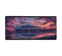 Alfombrilla de Ratón XXL Japón 800x300x3 mm, Grande Alfombrilla Ratón Flor con Bordes Cosidos, Alfombrilla Gaming con Base de Goma Antideslizante, Alfombrilla de Escritorio para Oficina y Gaming-L1357