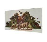 Alfombrilla de ratón XXL Jurasic Park - Alfombrilla de Escritorio (Mouse Pad) Protector Escritorio : Impermeable y Antideslizante (80X35 cm)