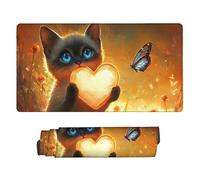 Alfombrilla de Ratón XXL para Juegos de Velocidad, Mouse Pad Amor de Gato 500 x 250 mm, Alfombrilla Ratón XXL tamaño Grande, Mejora la Precisión y la Velocidad, Escritorio Regalos for Mujer w-538