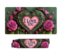Alfombrilla de Ratón XXL para Juegos de Velocidad, Mouse Pad Amor Rosa 700 x 300 mm, Alfombrilla Ratón XXL tamaño Grande, Mejora la Precisión y la Velocidad, Escritorio Regalos for Mujer w-551