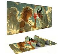 Alfombrilla de Ratón XXL para Juegos de Velocidad, Mouse Pad Ángel y Demonio 1000 x 500 mm, Alfombrilla de Ratón XXL tamaño Grande, Mejora la Precisión y la Velocidad, Escritorio Regalo Mujer j-1130