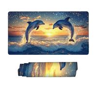 Alfombrilla de Ratón XXL para Juegos de Velocidad, Mouse Pad Delfines Marinos, 700 x 300 mm Alfombrilla de Ratón XXL tamaño Grande, Mejora la Precisión y la Velocidad, Regalo Mujer n-333