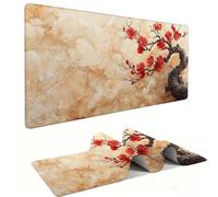 Alfombrilla de Ratón XXL para Juegos de Velocidad, Mouse Pad Flor de Ciruela 1000 x 500 mm, Alfombrilla de Ratón XXL tamaño Grande, Mejora la Precisión y la Velocidad, Escritorio Regalo Mujer j-801