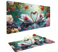 Alfombrilla de Ratón XXL para Juegos de Velocidad, Mouse Pad Flor de peonía de Cisne 500 x 250 mm, Alfombrilla de Ratón tamaño Grande, Mejora la Precisión y la Velocidad, Regalo Mujer j-1117