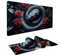 Alfombrilla de Ratón XXL para Juegos de Velocidad, Mouse Pad Flor de Serpiente Negra 1000 x 500 mm, Alfombrilla de Ratón tamaño Grande, Mejora la Precisión y la Velocidad, Regalo Mujer j-397