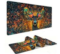 Alfombrilla de Ratón XXL para Juegos de Velocidad, Mouse Pad Flores de Alce 1000 x 500 mm, Alfombrilla de Ratón XXL tamaño Grande, Mejora la Precisión y la Velocidad, Escritorio Regalo Mujer j-833