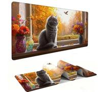 Alfombrilla de Ratón XXL para Juegos de Velocidad, Mouse Pad Gato paisajístico 500 x 250 mm, Alfombrilla de Ratón XXL tamaño Grande, Mejora la Precisión y la Velocidad, Escritorio Regalo Mujer j-274