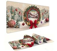 Alfombrilla de Ratón XXL para Juegos de Velocidad, Mouse Pad Guirnaldas navideñas 800 x 400 mm, Alfombrilla de Ratón tamaño Grande, Mejora la Precisión y la Velocidad, Escritorio Regalo Mujer j-1034