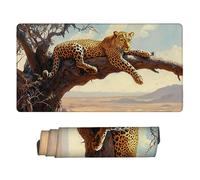 Alfombrilla de Ratón XXL para Juegos de Velocidad, Mouse Pad Leopardo de la Pradera, 900 x 400 mm Alfombrilla de Ratón XXL tamaño Grande, Mejora la Precisión y la Velocidad, Regalo Mujer n-104