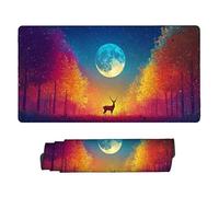 Alfombrilla de Ratón XXL para Juegos de Velocidad, Mouse Pad Luna de Ciervo 1000 x 500 mm, Alfombrilla Ratón XXL tamaño Grande, Mejora la Precisión y la Velocidad, Escritorio Regalos for Mujer w927