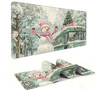Alfombrilla de Ratón XXL para Juegos de Velocidad, Mouse Pad Muñeco de Nieve de autobús 1000 x 500 mm, Alfombrilla de Ratón tamaño Grande, Mejora la Precisión y la Velocidad, Regalo Mujer j-16