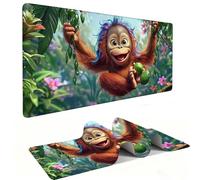 Alfombrilla de Ratón XXL para Juegos de Velocidad, Mouse Pad Orangutanes forestales 800 x 400 mm, Alfombrilla de Ratón tamaño Grande, Mejora la Precisión y la Velocidad, Escritorio Regalo Mujer j-995