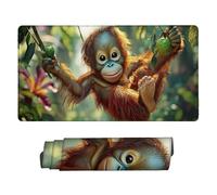 Alfombrilla de Ratón XXL para Juegos de Velocidad, Mouse Pad Orangutanes forestales, 900 x 400 mm Alfombrilla de Ratón XXL tamaño Grande, Mejora la Precisión y la Velocidad, Regalo Mujer n-771