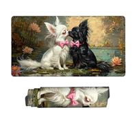 Alfombrilla de Ratón XXL para Juegos de Velocidad, Mouse Pad Perro Lotus, 500 x 250 mm Alfombrilla de Ratón XXL tamaño Grande, Mejora la Precisión y la Velocidad, Alfombrilla Escritorio Mujer n-337