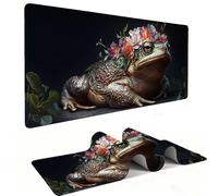 Alfombrilla de Ratón XXL para Juegos de Velocidad, Mouse Pad Sapo de Flores 1000 x 500 mm, Alfombrilla de Ratón XXL tamaño Grande, Mejora la Precisión y la Velocidad, Escritorio Regalo Mujer j-489