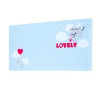 Alfombrilla de ratón XXL Pusheen Love - Alfombrilla de Escritorio Kawaii (Mouse Pad) Protector Escritorio : Impermeable y Antideslizante (80X35 cm)