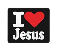 Alfombrilla De Raton Yo Amo A Jesús Alfombrilla Ratón con Base De Goma Mouse Pad Impermeable Alfombrillas Cuadradada para Hogar Computadora Pc L