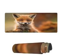Alfombrilla De Ratón Zorro 3D Sobre Musgo Alfombrilla Ratón Ordenador Cómoda Antideslizante Mouse Pad, Para Hogar, Portátil, Ordenador, 80x30cm