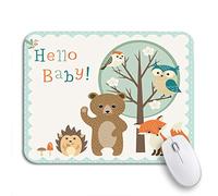 Alfombrilla De Ratón Zorro Bebé Animales Lindos Búho Oso Hola Alfombrilla Gaming Duraderos Alfombrilla Para Computadora, Para Portátil, Ordenador, 25 x 30cm