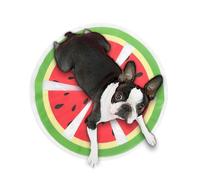 Alfombrilla de refrigeración para gatos | almohadilla sensorial de agua para cachorros | Alfombrilla de refrigeración por agua con patrón de frutas redondas para dormir para alivio de mascotas