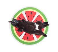 Alfombrilla de refrigeración para mascotas, almohadilla sensorial de agua para gatitos, almohadilla sensorial redonda de refrigeración para mascotas con patrón creativo de frutas para descansar y