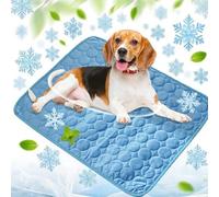 Alfombrilla de refrigeración para perros, lavable, portátil, sin congelación ni refrigeración, antideslizante y duradera (azul, XL 100 x 70 cm)