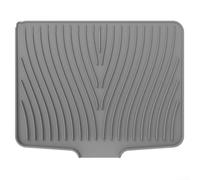 Alfombrilla de secado de platos de silicona extra grande con aislamiento térmico y diseño antideslizante, filtro de extremo abierto y pendiente elevada para acelerar el drenaje del agua (50-1)