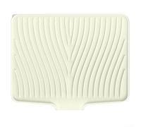 Alfombrilla de secado de platos de silicona extra grande con aislamiento térmico y diseño antideslizante, filtro de extremo abierto y pendiente elevada para acelerar el drenaje del agua (50-3)
