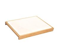 Alfombrilla de secado de platos para encimera de 40 x 30 x 3,5 cm, almohadilla escurridora de barro profesional de diatomea, soporte de marco de madera, absorbente, cristalería, platos, vajilla