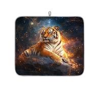 Alfombrilla de secado de platos para encimera de cocina, almohadilla de secado de microfibra, alfombrilla de café Star River Tiger 40 x 45 cm