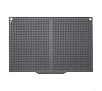 Alfombrilla de secado de silicona para cocina con borde de drenaje para dirigir el exceso de agua, tamaño de 45 x 31 cm para un amplio espacio de secado, resistente al calor y a la humedad (negro)
