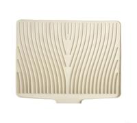 Alfombrilla de secado de silicona para cocina, diseño innovador para un área limpia y organizada del fregadero (blanco arroz)