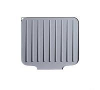 Alfombrilla de secado de silicona para encimera con bordes elevados y canales diagonales para guiar el agua hacia el fregadero y evitar que se acumule (gris)