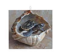 Alfombrilla de secado para cocina con diseño de tortuga WZYWHJ en la caracola, hecha de esponja absorbente de agua, 45,7 x 40,6 cm