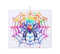 Alfombrilla de secado para cocina HHGFASD con patrón de telaraña de colores, ultra absorbente, reversible y elegante alfombrilla de encimera de cocina